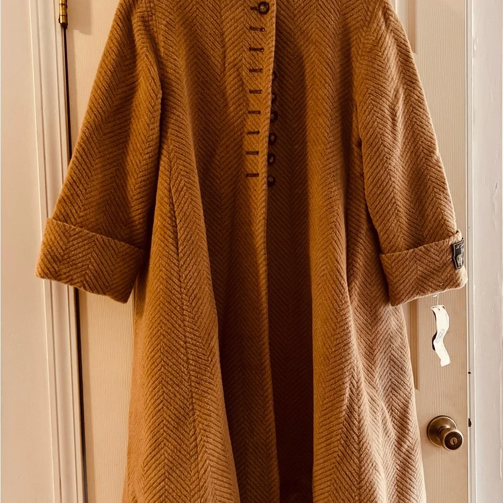 Harve Benard Tan Alpaca Wool and Alpaca Coat Authentic vintage - Picture 2 of 11